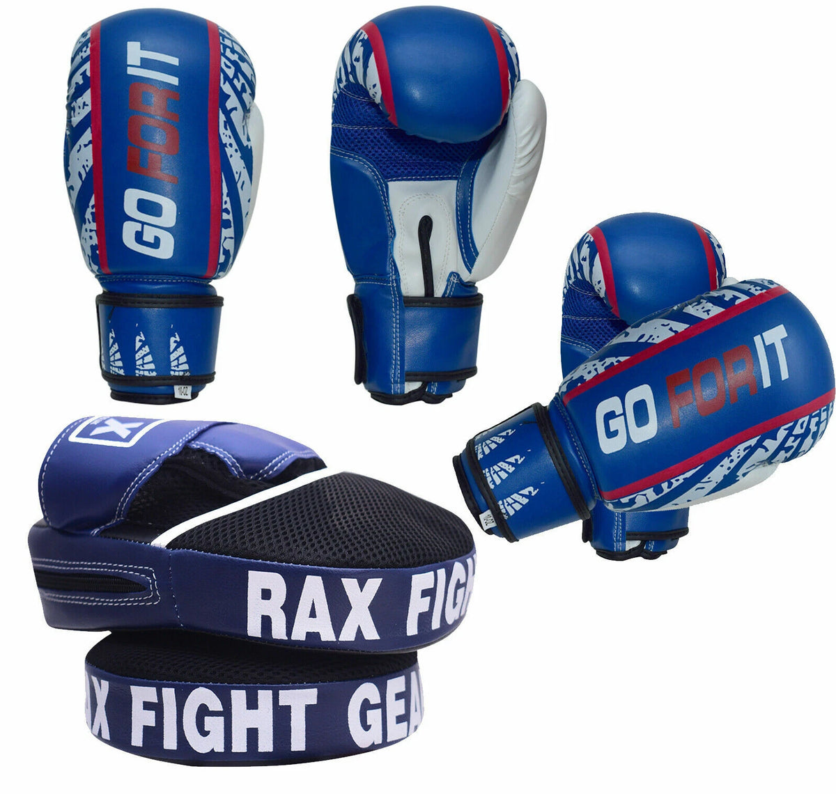 Boxing Gloves And Pads Curved Focus Pad Hook and Jab Punch Bag Kick MMA RAX