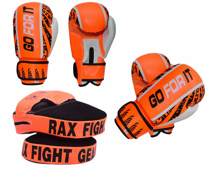 Boxing Gloves And Pads Curved Focus Pad Hook and Jab Punch Bag Kick MMA RAX