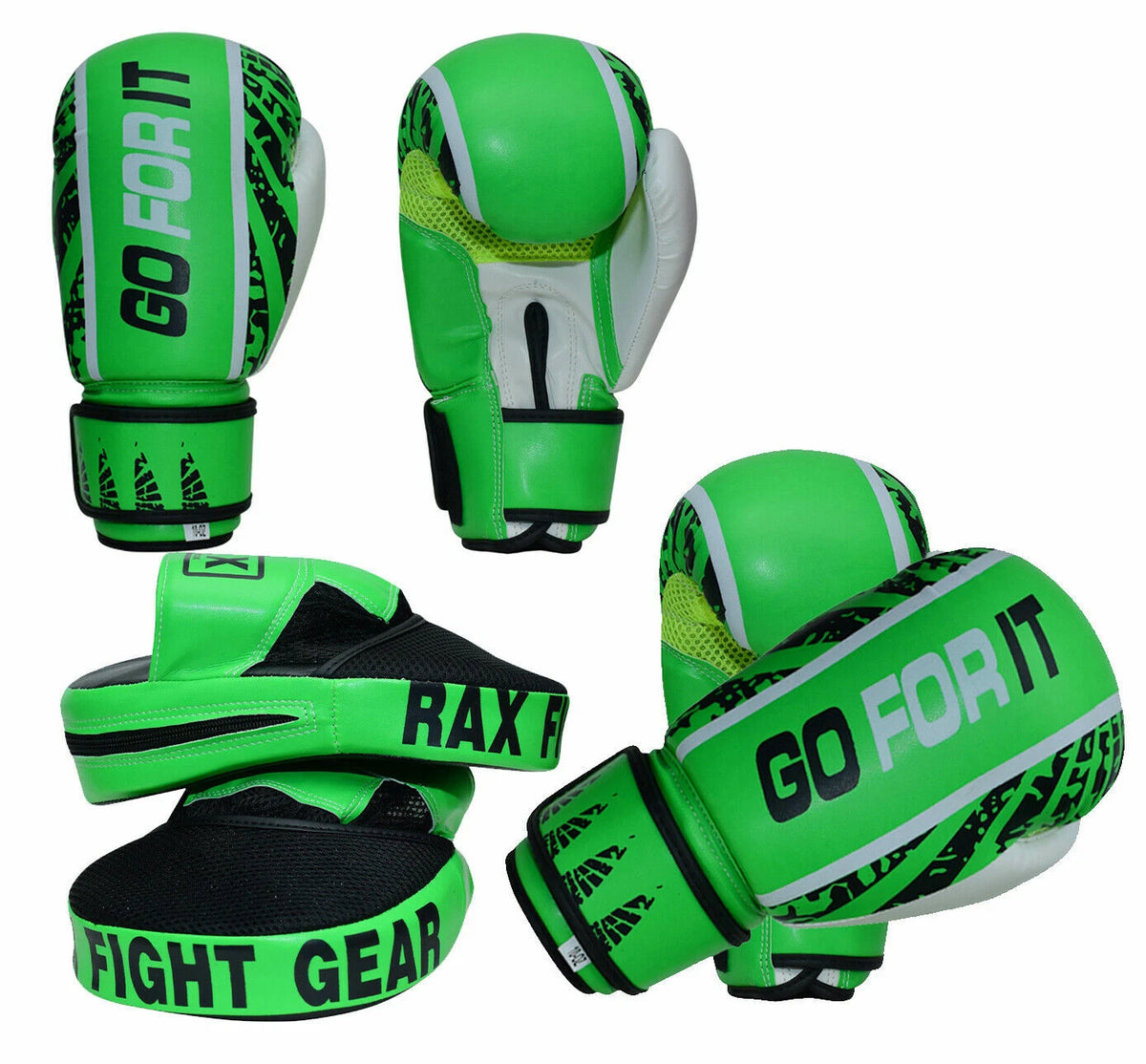 Boxing Gloves And Pads Curved Focus Pad Hook and Jab Punch Bag Kick MMA RAX