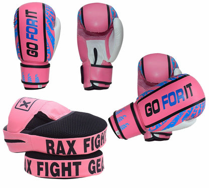 Boxing Gloves And Pads Curved Focus Pad Hook and Jab Punch Bag Kick MMA RAX