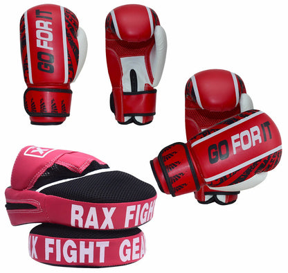 Boxing Gloves And Pads Curved Focus Pad Hook and Jab Punch Bag Kick MMA RAX