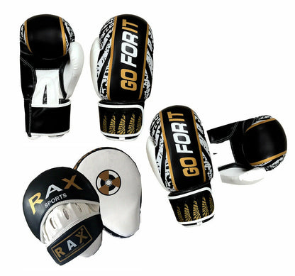 Boxing Gloves And Pads Curved Focus Pad Hook and Jab Punch Bag Kick MMA RAX