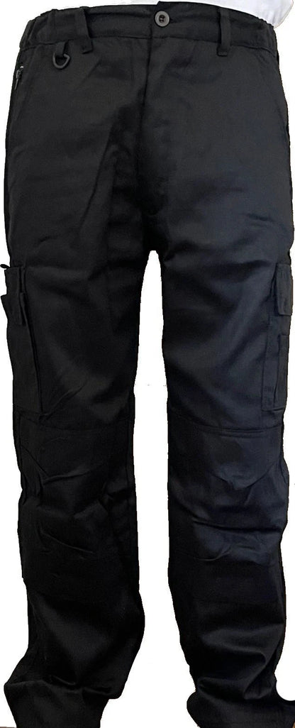 Men's Combat Cargo Work Trousers SEMI ELASTICATED WAISTBAND with KNEE PAD POCKET