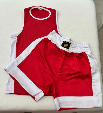 Kids Boxing Shorts & Top 2 Piece Thai Kick MMA Set High Quality Satin Fabric