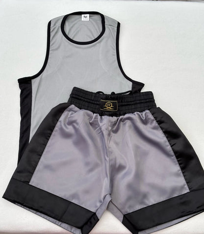 Kids Boxing Shorts & Top 2 Piece Thai Kick MMA Set High Quality Satin Fabric