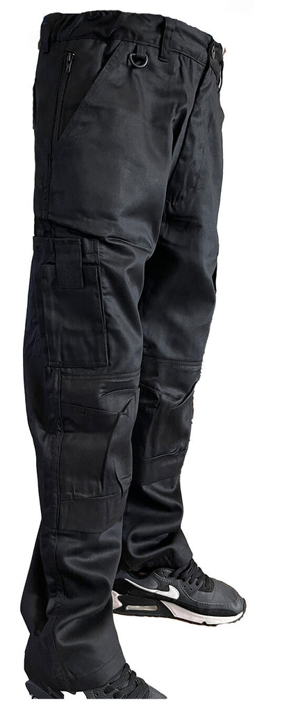 Men's Combat Cargo Work Trousers SEMI ELASTICATED WAISTBAND with KNEE PAD POCKET