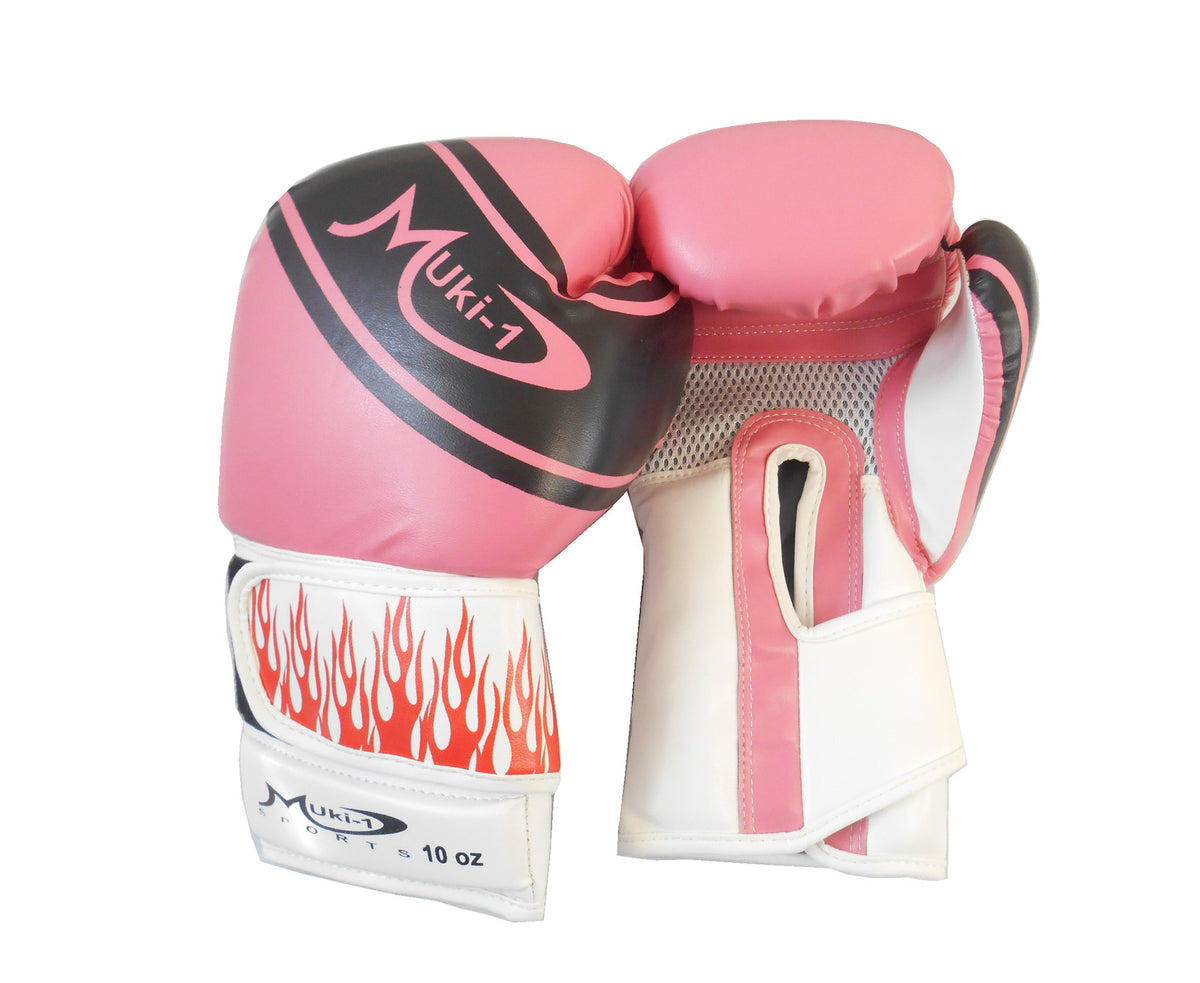 Ladies pink Boxing Bag mitts hook jab women fight training sparring gloves