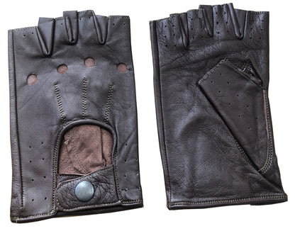 Driving Gloves Retro Real Leather Men Finger less Cycle Unlined Chauffeur R A X