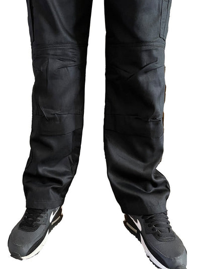 Men's Combat Cargo Work Trousers SEMI ELASTICATED WAISTBAND with KNEE PAD POCKET