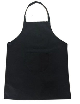 CHEFS APRON Black Poly Cotton Catering Cooking BBQ with Bib Pockets