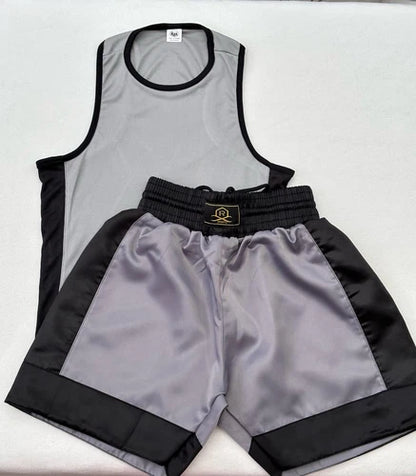 Kids Boxing Shorts & Top 2 Piece Thai Kick MMA Set High Quality Satin Fabric