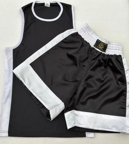 Kids Boxing Shorts & Top 2 Piece Thai Kick MMA Set High Quality Satin Fabric